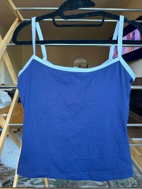 aerie Navy Camisole with White Trim - Spaghetti Strap Tank